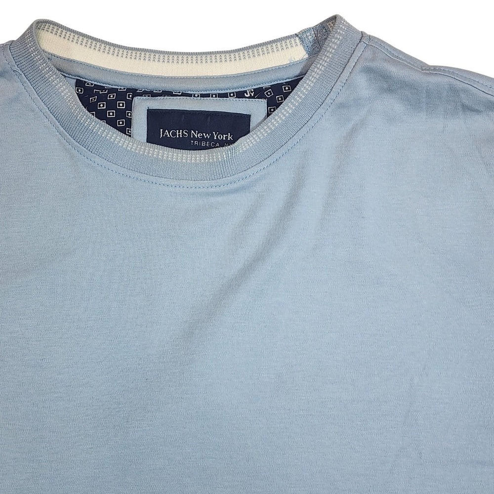 JACHS New York Mens Medium Blue Crewneck T Shirt Cotton Jersey Short Sleeve